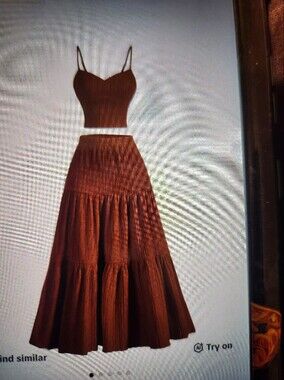 Brown Two-Piece Maxi Skirt Set